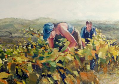 "Les vignes d'Olargues" (huile sur toile) - 120 x H40 cm (verkocht)