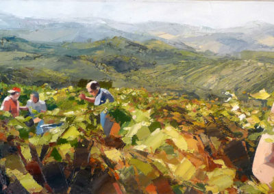 "Les vignes et les colinnes" (huile sur toile) - 90 x 30 cm (verkocht)